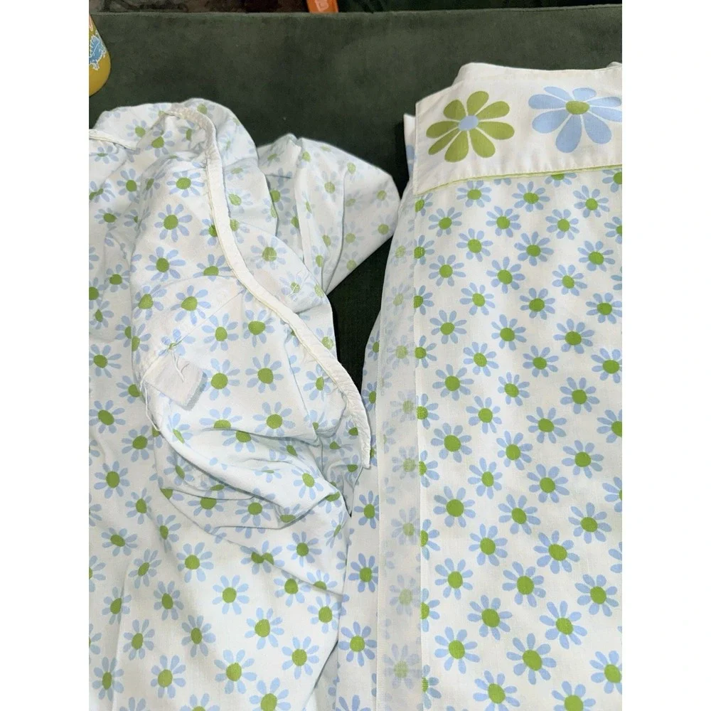 Vtg Lady‎ Pepperell Full Flat Sheet Set Flower Power 70s Groovy Retro